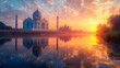Sunrise Majesty: The Taj Mahal Timeless Allure.
