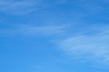 Wall Mural - Blue sky and white clouds. Abstract nature background with copy space.