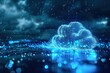 © EC Tech  - Blue clouds with lines, digital data transfer cloud computing storage futuristic background, hi-tech technology computing network, Cloud Computing concept, tools or services, System Host, internet