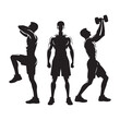 Fitness Titan: Vector Gym Man Silhouette - Harnessing Strength and Determination in Pursuit of Health and Wellness. gym man illustration, gym person vector.