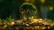 © Ziyan - tree growing of accumulating wealth coin money investment overtime and building retirement or capital assets portfolio , success in business and startups or income of trading and dividend stock market