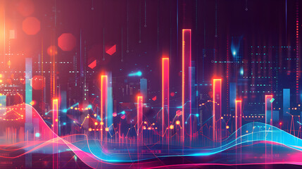 Poster - Abstract financial data technology background