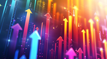 Poster - Dynamic growth concept with colorful arrows
