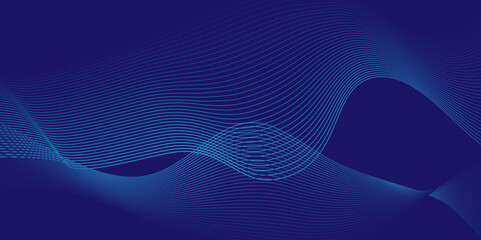 Vector abstract blue technology wave digital line transparent connection blend background. futuristic gradient and white wave curve lines banner design. Modern template design flowing particles wave.