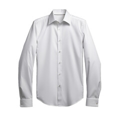 A crisp white dress shirt with blank label isolated on transparent background, png