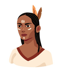 Sticker - native american girl face