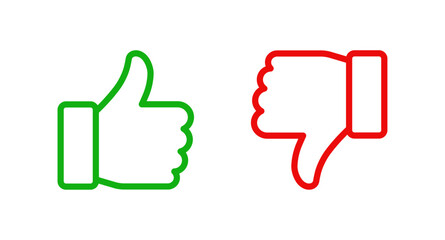 Wall Mural - thumb up and thumb down icons