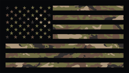 Wall Mural - USA Flag Military Camouflage Design