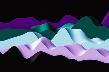 Sticker - 3d illustration of a classic  abstract gradient background with lines. PRint from the waves. Modern graphic texture. Geometric pattern.