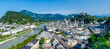 Panoramabild der Altstadt von Salzburg im Sommer