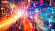 © MdIqbal - Speed of Light in Urban Night, Futuristic City with Blurred Traffic, Abstract Technology and Motion Concept