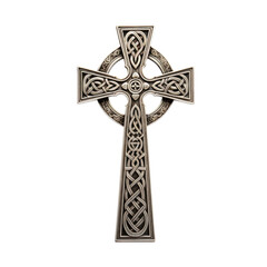 Wall Mural - Ornate Celtic cross with intricate knot patterns and a distinctive bronze finish, Concept of faith, heritage, and ancient artistry