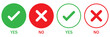 © Amit - Checkmark cross icon Checkmark icon set. Checkmark right symbol tick sign. Test question.