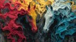 Abstract Duel of Fire and Water Horses in Fluid Art Style