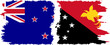 © gladder - Papua New Guinea and New Zealand grunge flags connection vector