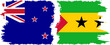© gladder - Sao Tome and Principe and New Zealand grunge flags connection vector