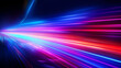 Neon color glowing lines background high speed