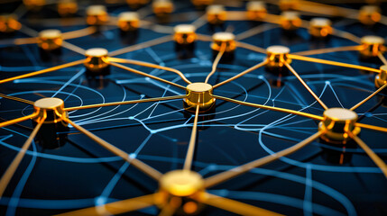 Networking Nexus: Abstract Geometric Lines Forming a Futuristic Network, Symbolizing Global Connectivity