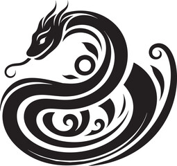 Wall Mural - Coiled Serpent Vector Art