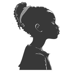 Silhouette african girl black color only