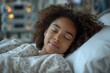 Young teenage African American girl sleeps in intensive care unit in a hospital