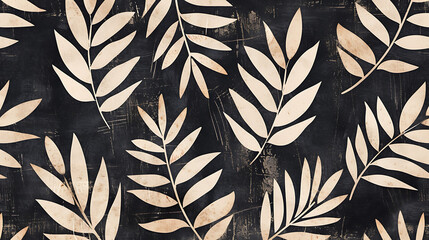 Wall Mural - minimalist boho plant pattern
