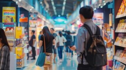 Wall Mural - Exhibition-themed images highlight the diversity and breadth of offerings at conference exhibitions, where attendees have the opportunity to learn about new products