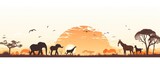 Fototapeta Dziecięca - minimalistic design Illustration Safari Animal Frame template