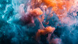 Fancy Dream cloud of ink smoke color in black background ,Colorful clouds of smoke on a black background. Abstract background
