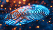 High-Tech Security: Digital Fingerprint Scanner in Action, Futuristic Identification and Access Control System