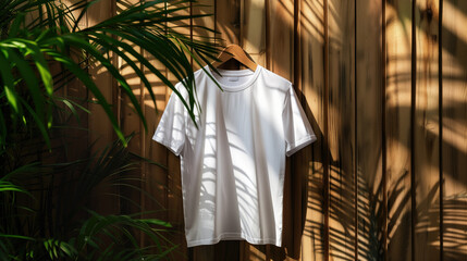Wall Mural - white t-shirt mockup, empty shirt