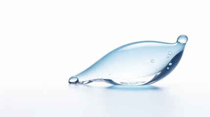 Poster - A close-up shot reveals a single water droplet, isolated on a white background.