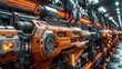 A detailed arsenal of futuristic sci-fi weapons