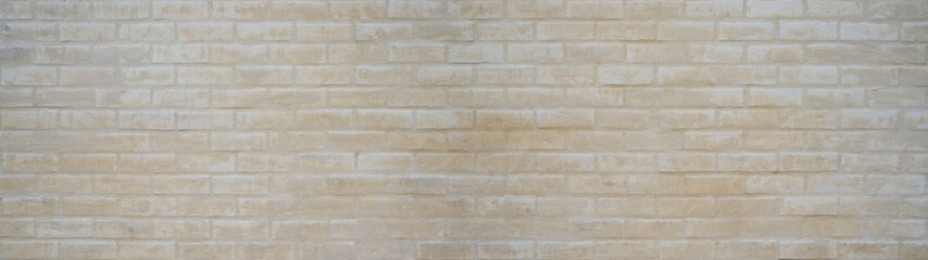 Aufkleber - White gray beige brown light damaged rustic brick wall brickwork stonework masonry wallpaper, texture background banner panorama, seamless pattern.
