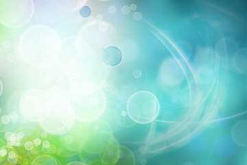 Abstract bokeh circles green blue background
