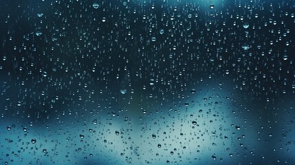 Canvas Print - Raindrops cascade down window glass, creating a moody and atmospheric background.