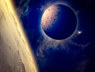 planets and exoplanets of unexplored galaxies. sci-fi. new worlds to discover. colonization and expl