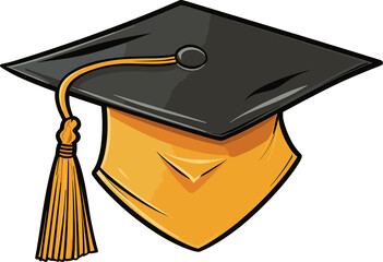 Graduation cap clipart design illustration