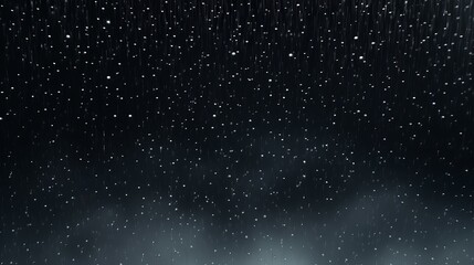 Poster - Slow-motion footage captures falling raindrops against a dark, foggy background, illuminated from above, suitable for film, digital compositions, or projection mapping.