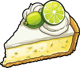 Wall Mural - Key lime pie clipart design illustration