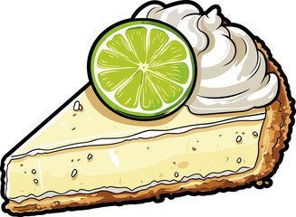 Wall Mural - Key lime pie clipart design illustration