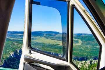 Sticker - Rv camper in mountains, Verdon Gorge France.