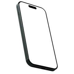 Wall Mural - isometric style photo of gray smartphone similar to iphone without background. template for mockup