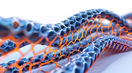 Porous structure. Organic material. Macrostructural design. Plastic lattice structure. Illustration for banner, poster, cover, brochure or presentation.