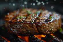 Grilled Barbecue Steak, Delicious Meat Beef Roasted