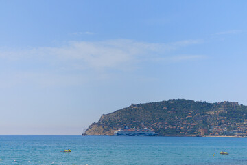 View of the beach and sea, summer sunny day