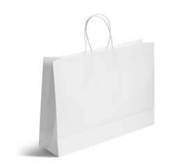 Sticker - One paper bag with handles isolated on white