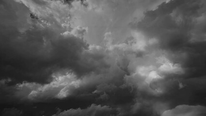 Wall Mural - Storm clouds and lot of lightning during a thunderstorm. Dramatic clouds moving fast, 4k