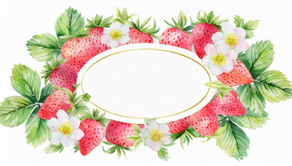 oval frame with strawberries