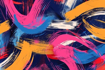 Bold and expressive brush strokes pattern with swirling lines and abstract shapes Creating a dynamic and artistic background